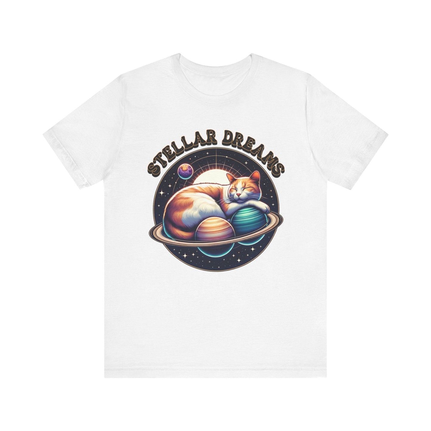 Stellar Dreams Celestial Cat T-Shirt | Soft & Stylish Women's Tee - Sublimegifts4u.com