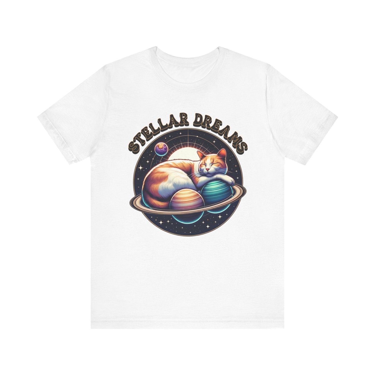 Stellar Dreams Celestial Cat T-Shirt | Soft & Stylish Women's Tee - Sublimegifts4u.com