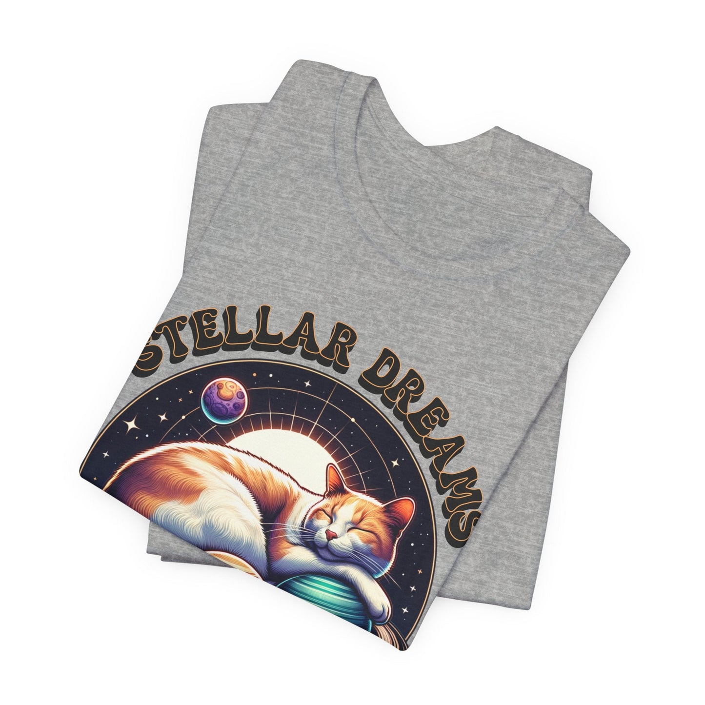 Stellar Dreams Celestial Cat T-Shirt | Soft & Stylish Women's Tee - Sublimegifts4u.com