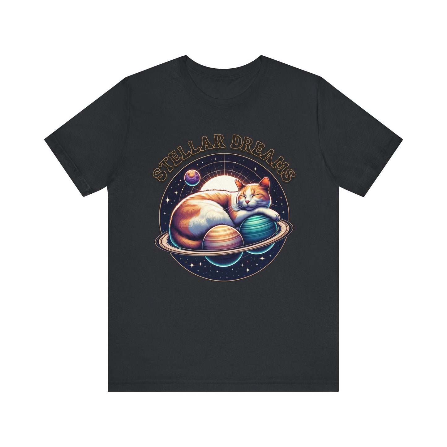 Stellar Dreams Celestial Cat T-Shirt | Soft & Stylish Women's Tee - Sublimegifts4u.com