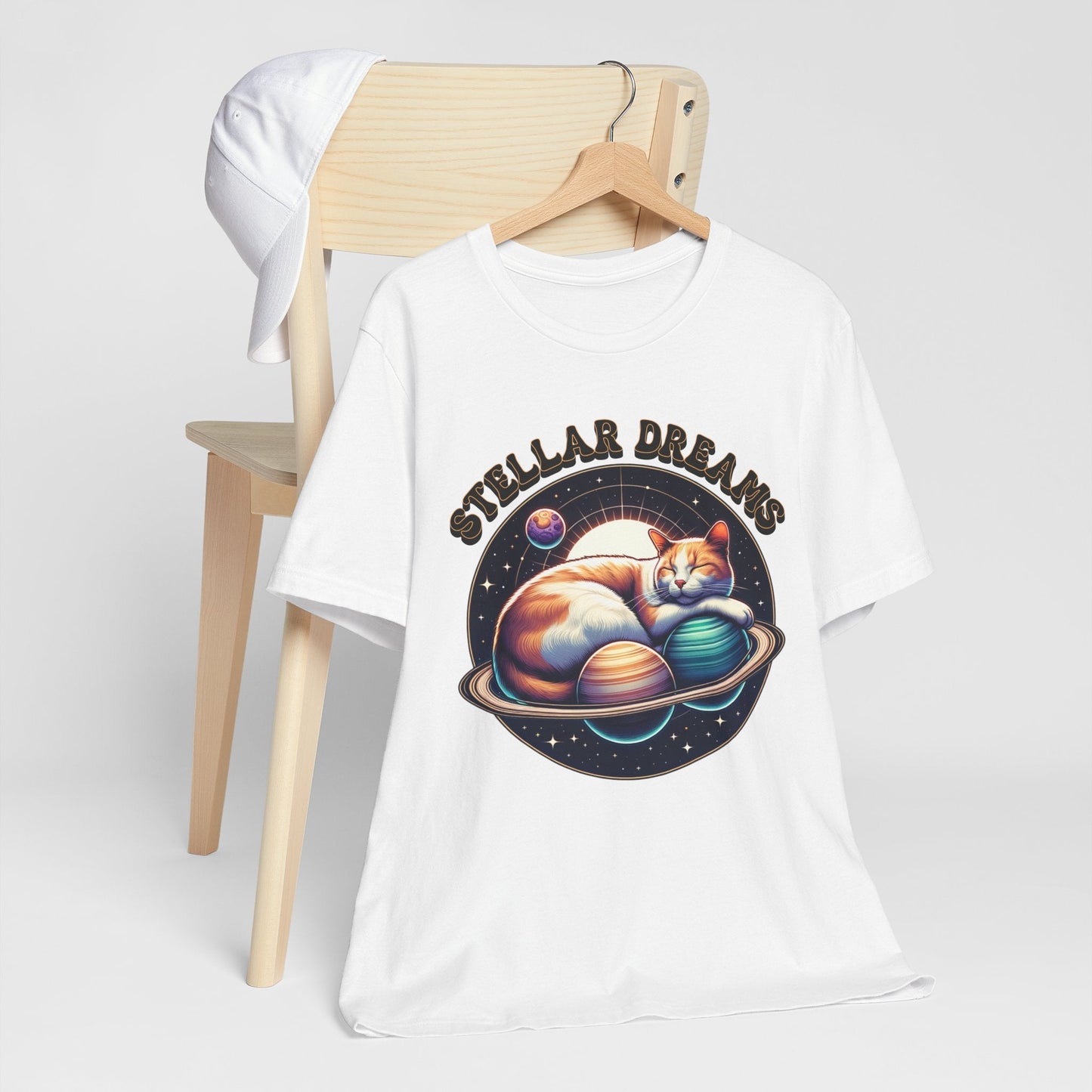 Stellar Dreams Celestial Cat T-Shirt | Soft & Stylish Women's Tee - Sublimegifts4u.com