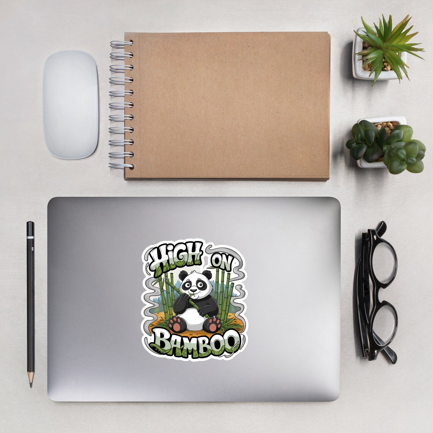 Stoner Panda "High on Bamboo" Kiss - Cut Sticker - Durable, Bubble - Free Vinyl - Sublimegifts4u.com