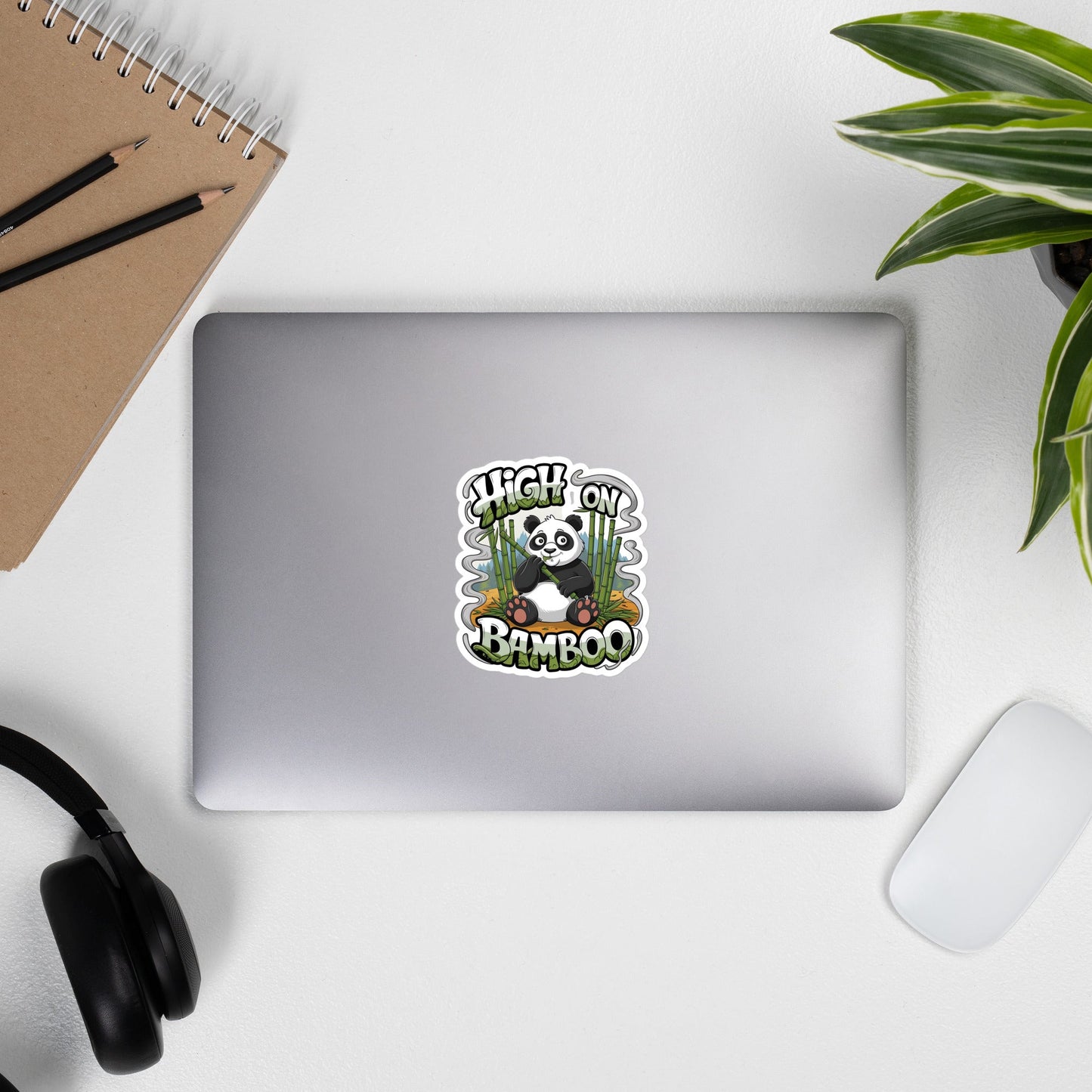 Stoner Panda "High on Bamboo" Kiss - Cut Sticker - Durable, Bubble - Free Vinyl - Sublimegifts4u.com