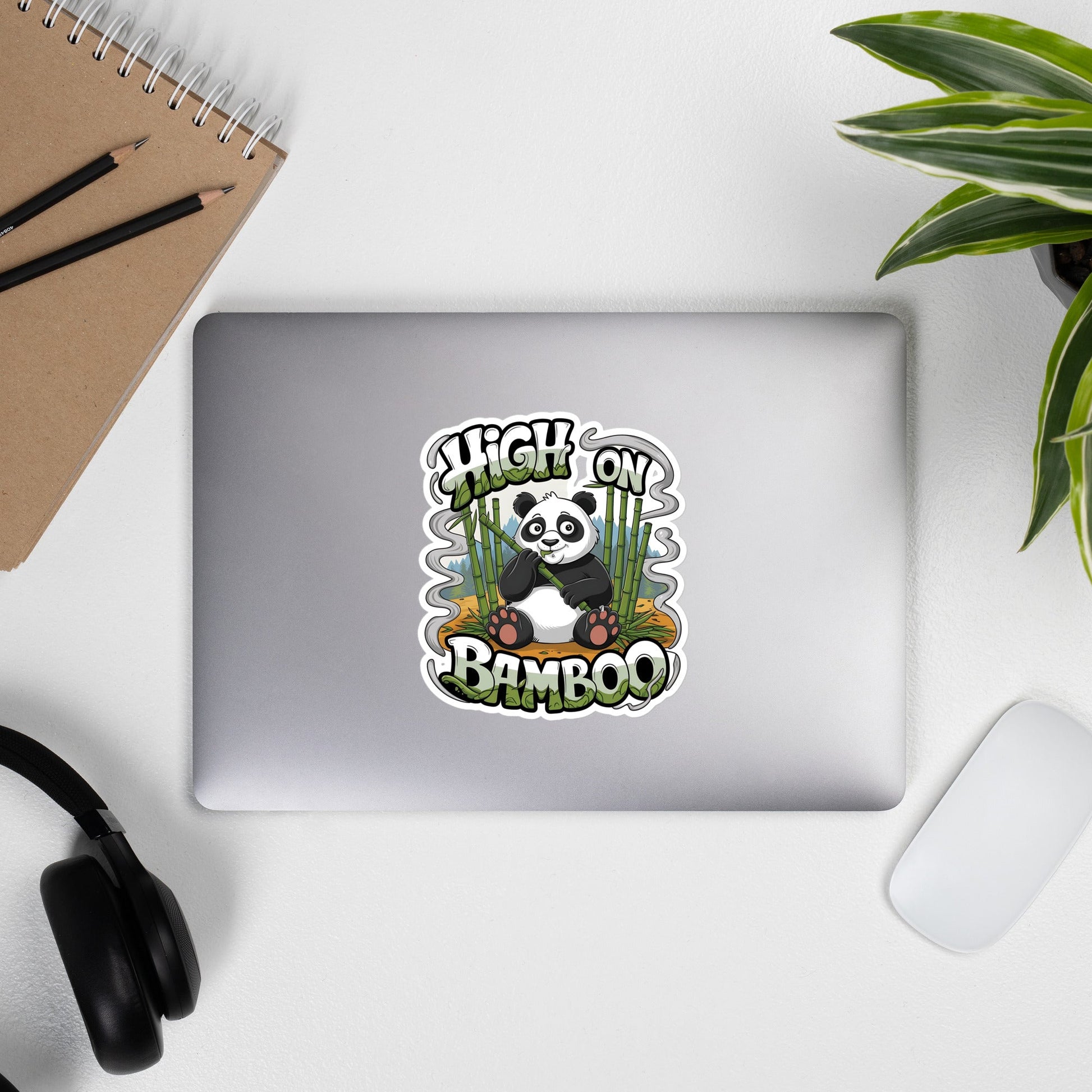 Stoner Panda "High on Bamboo" Kiss - Cut Sticker - Durable, Bubble - Free Vinyl - Sublimegifts4u.com