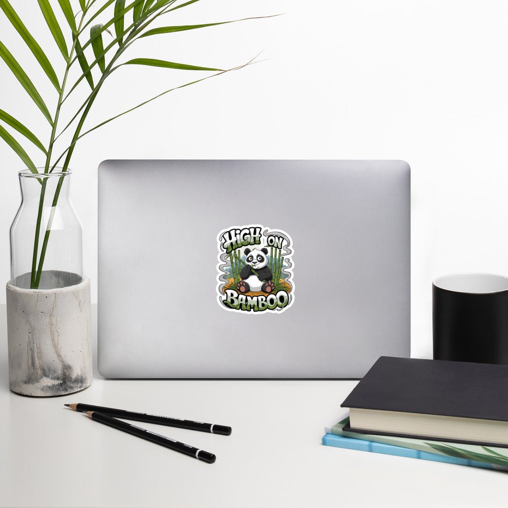 Stoner Panda "High on Bamboo" Kiss - Cut Sticker - Durable, Bubble - Free Vinyl - Sublimegifts4u.com