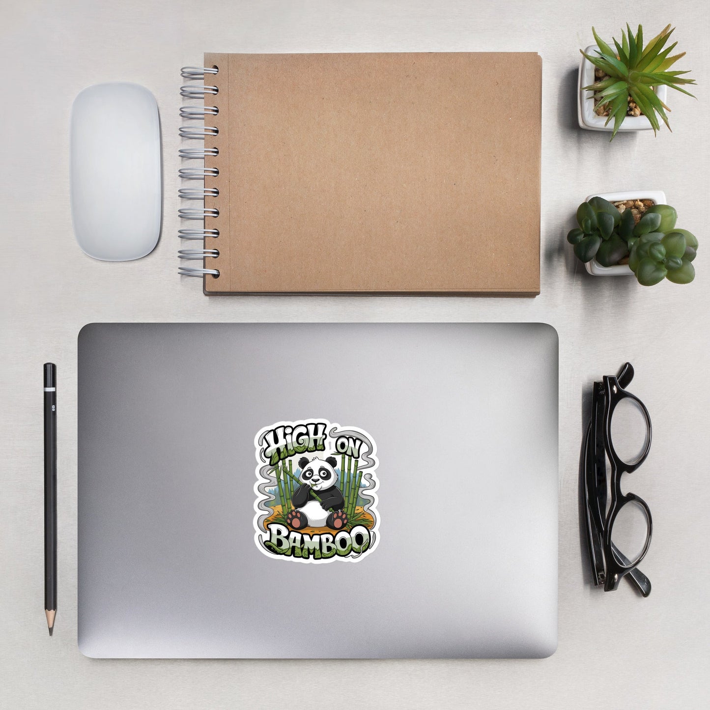 Stoner Panda "High on Bamboo" Kiss - Cut Sticker - Durable, Bubble - Free Vinyl - Sublimegifts4u.com