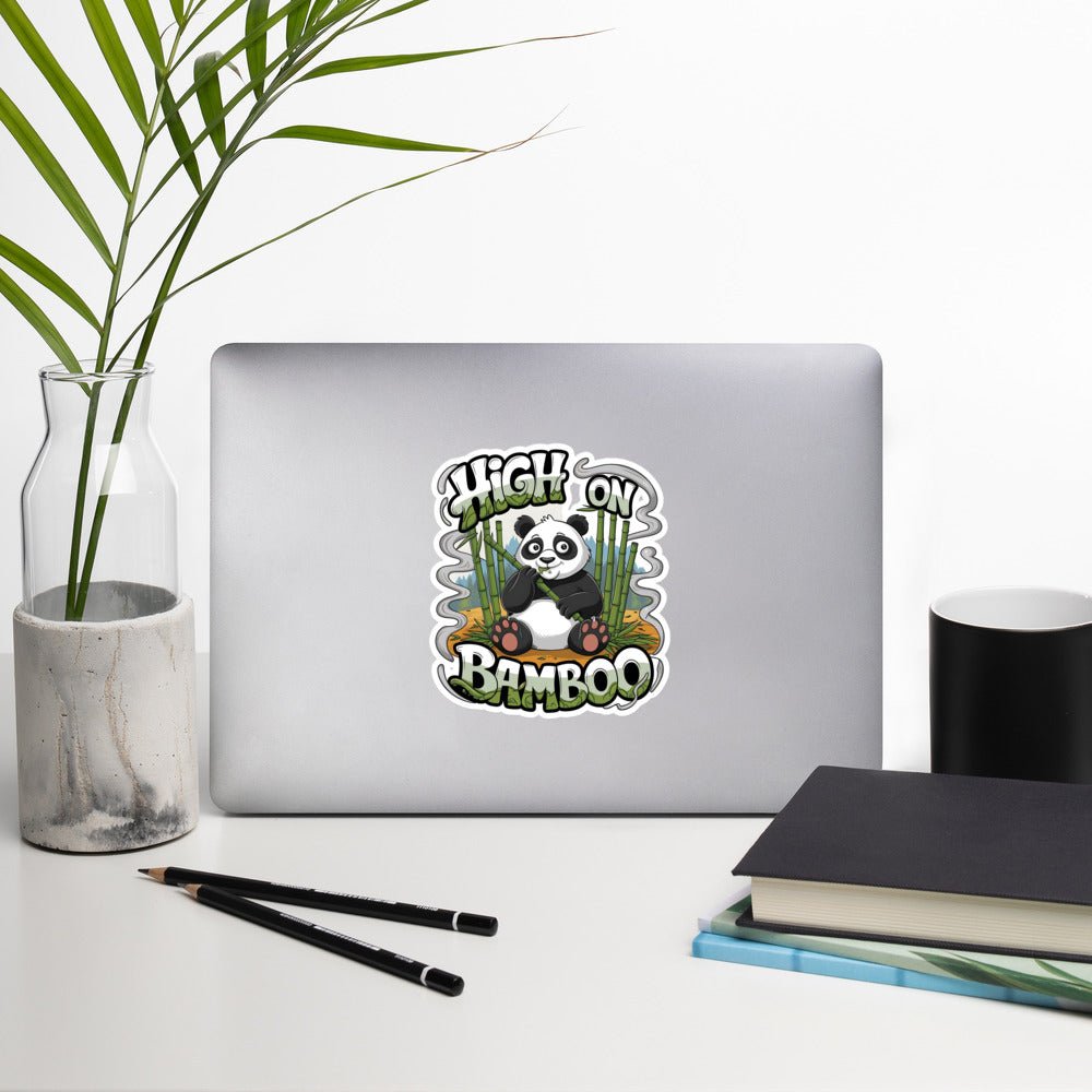 Stoner Panda "High on Bamboo" Kiss - Cut Sticker - Durable, Bubble - Free Vinyl - Sublimegifts4u.com