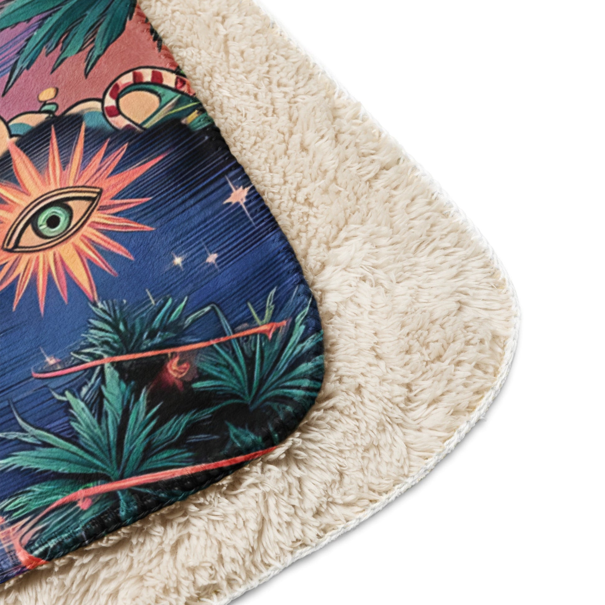 Stoner Psychedelic 3rd Eye Bud Christmas Tree Sherpa Blanket | 37"x57" Cozy Holiday Throw - Sublimegifts4u.com