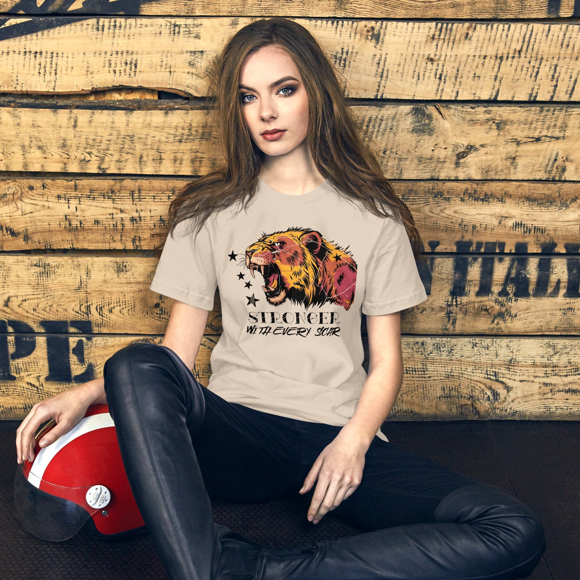 Stronger Than Every Scar Women’s T-Shirt – Grunge Tiger Design - Sublimegifts4u.com