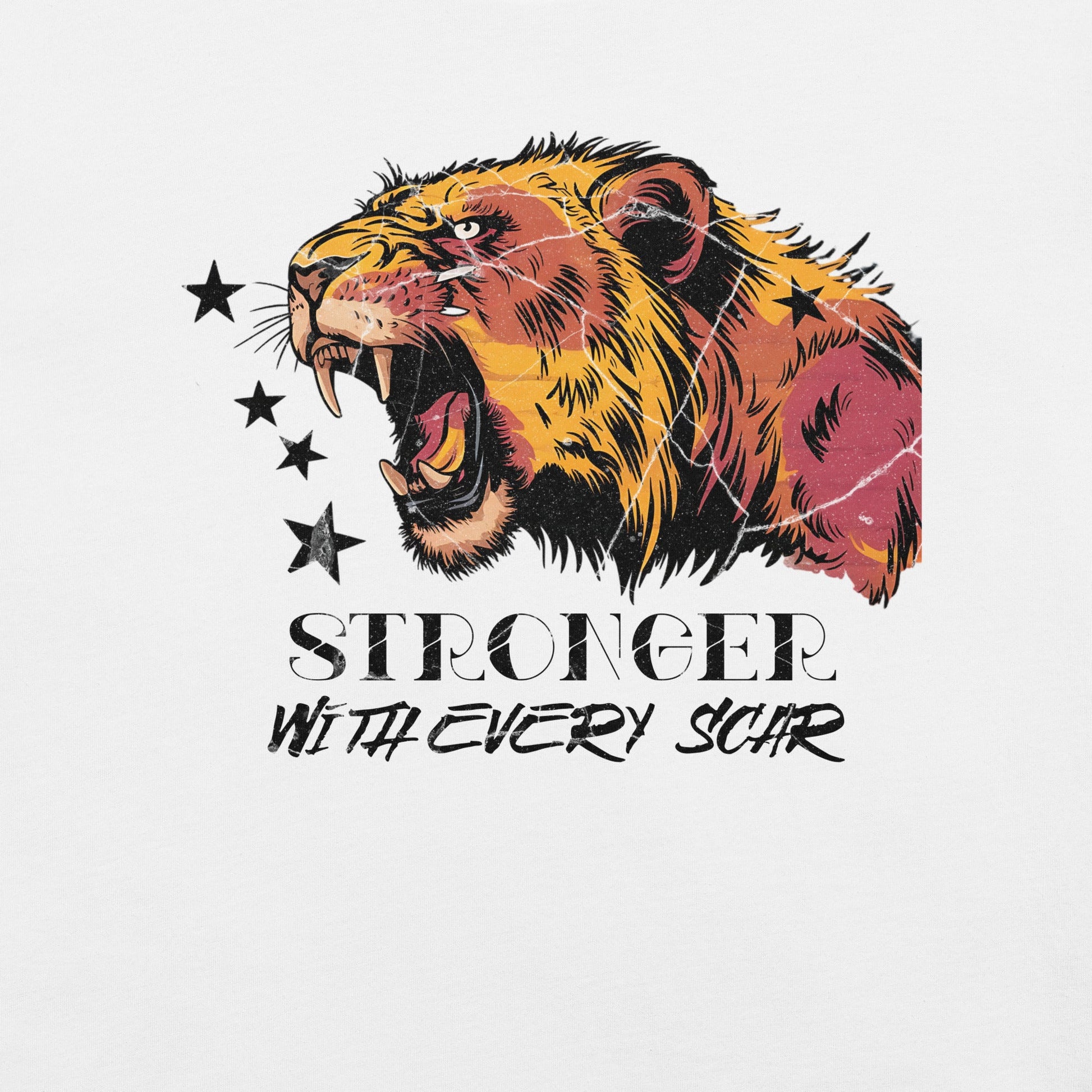 Stronger Than Every Scar Women’s T-Shirt – Grunge Tiger Design - Sublimegifts4u.com