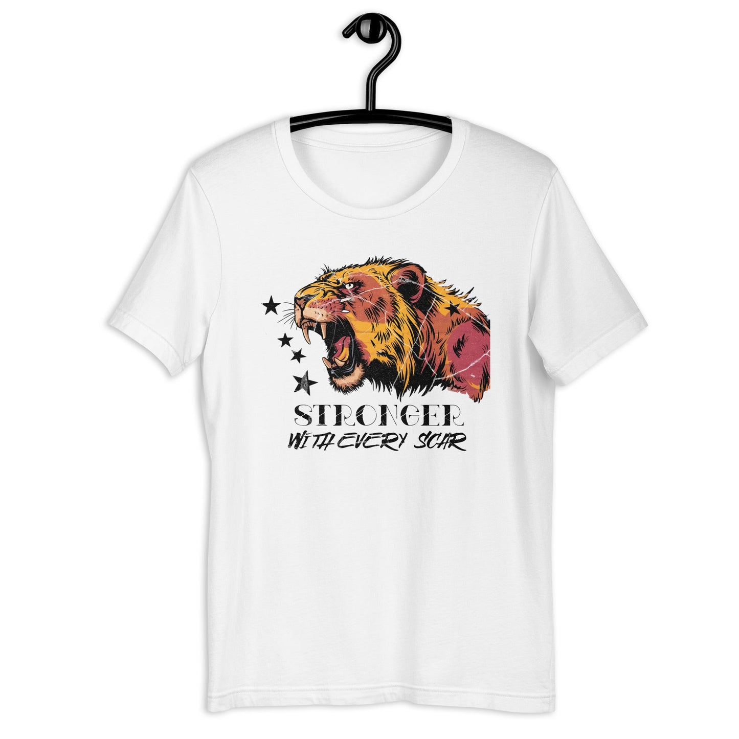 Stronger Than Every Scar Women’s T-Shirt – Grunge Tiger Design - Sublimegifts4u.com