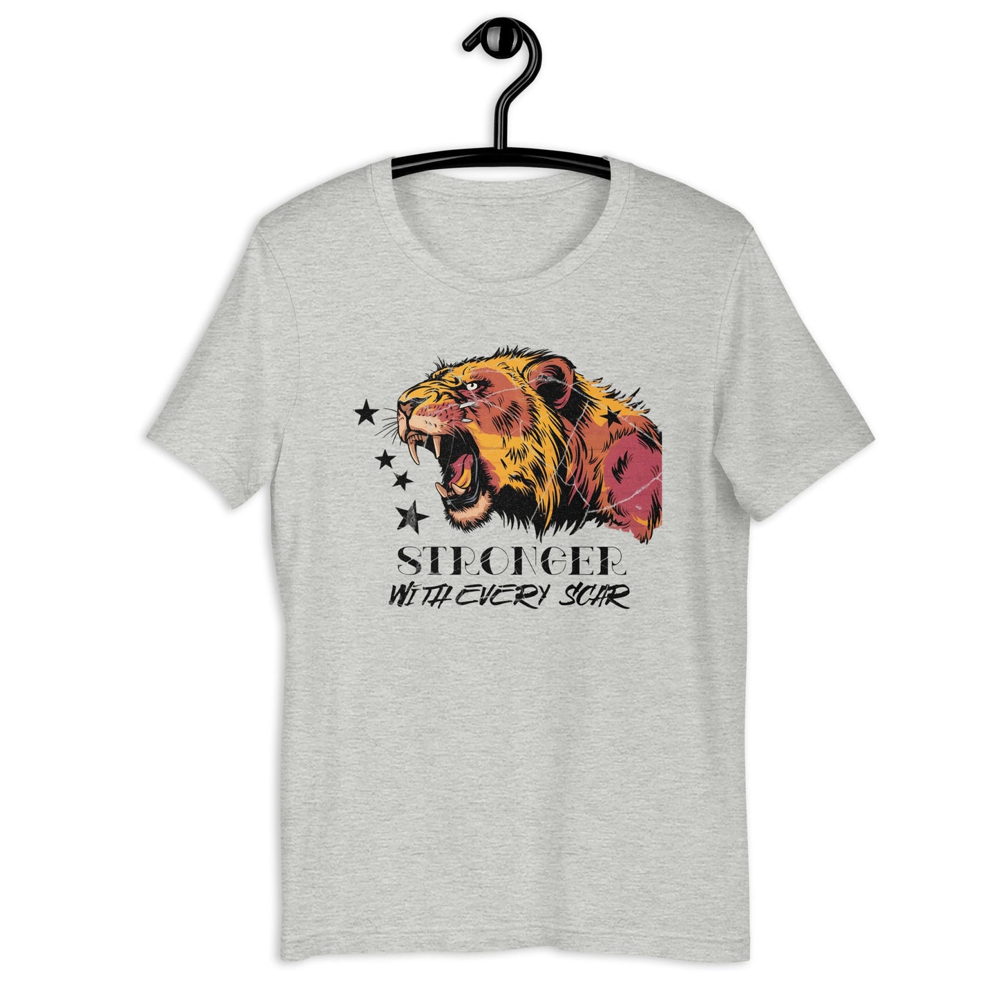 Stronger Than Every Scar Women’s T-Shirt – Grunge Tiger Design - Sublimegifts4u.com