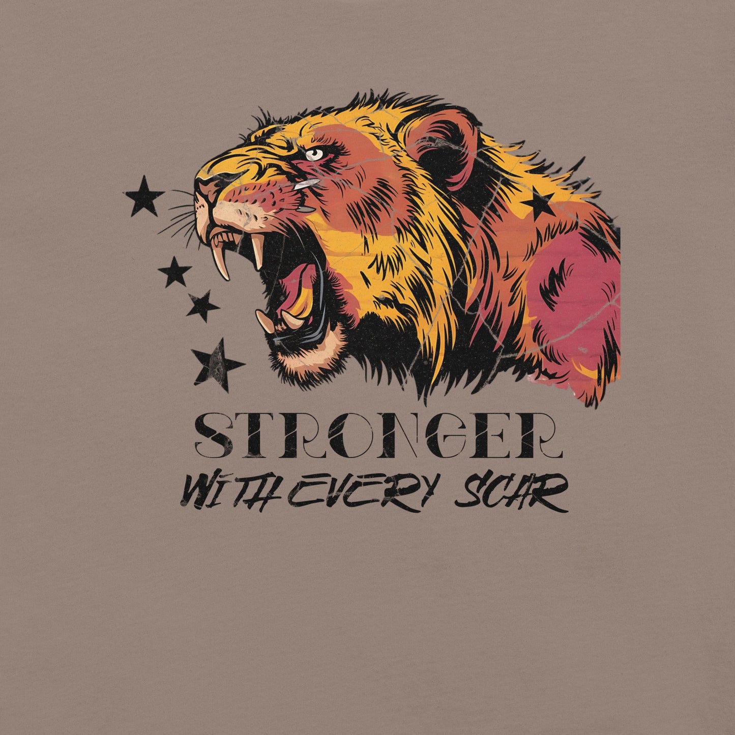 Stronger Than Every Scar Women’s T-Shirt – Grunge Tiger Design - Sublimegifts4u.com