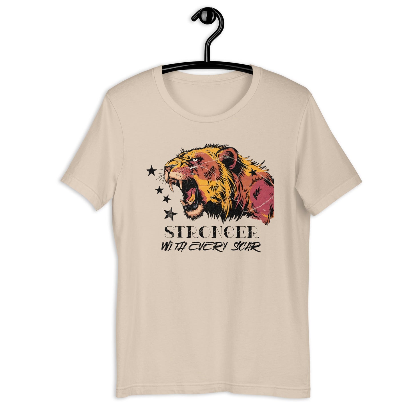 Stronger Than Every Scar Women’s T-Shirt – Grunge Tiger Design - Sublimegifts4u.com