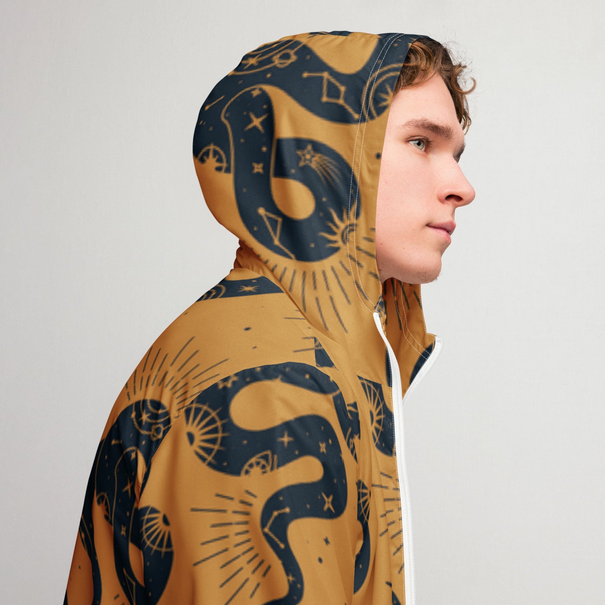 Stylish Snake Print Lightweight Windbreaker Jacket for Men - Sublimegifts4u.com