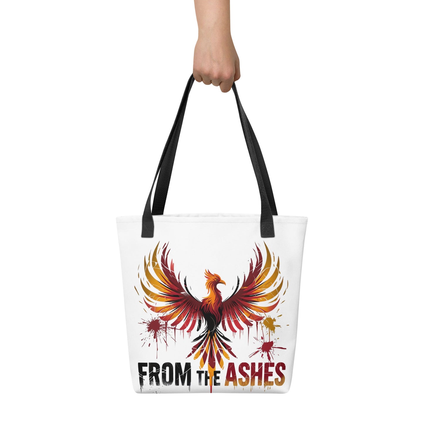 Stylish Tote Bag with Bird Design | 'From the Ashes' Inspirational Tote - Sublimegifts4u.com