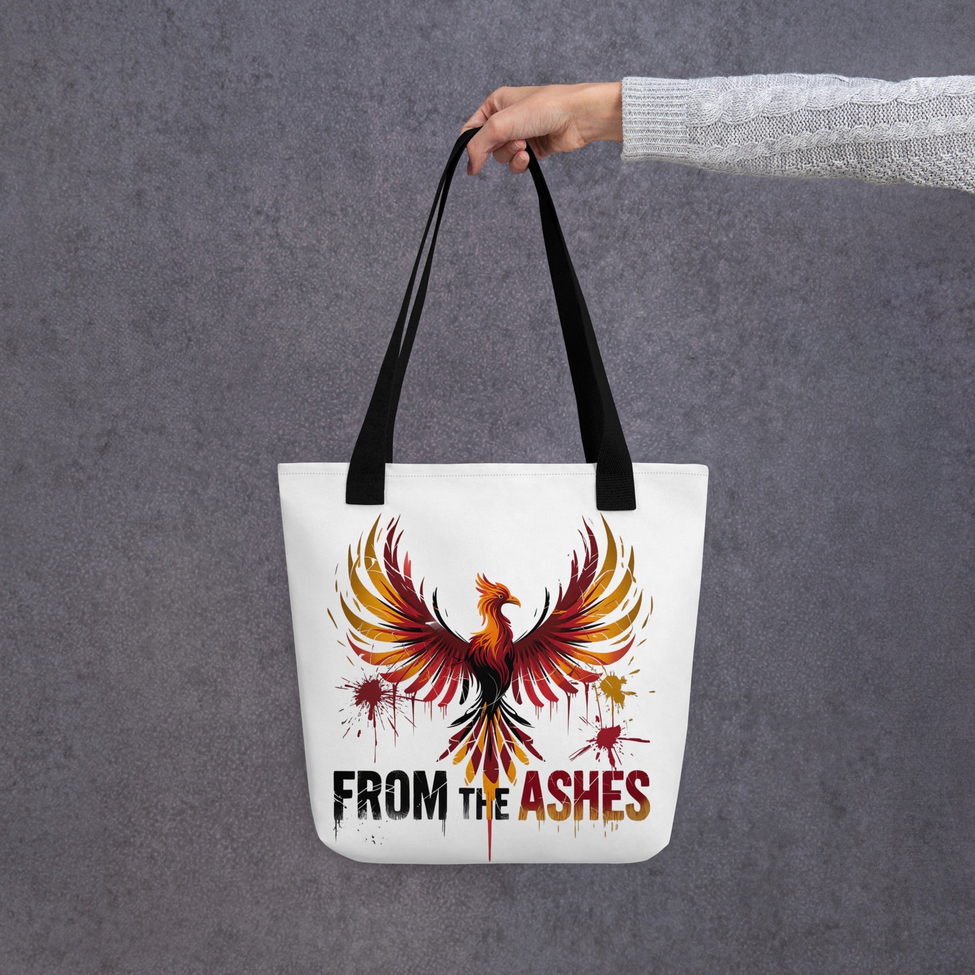 Stylish Tote Bag with Bird Design | 'From the Ashes' Inspirational Tote - Sublimegifts4u.com