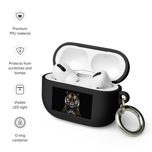 Tiger Design Rubber Case for AirPods® - Stylish Protection & Carabiner Included - Sublimegifts4u.com