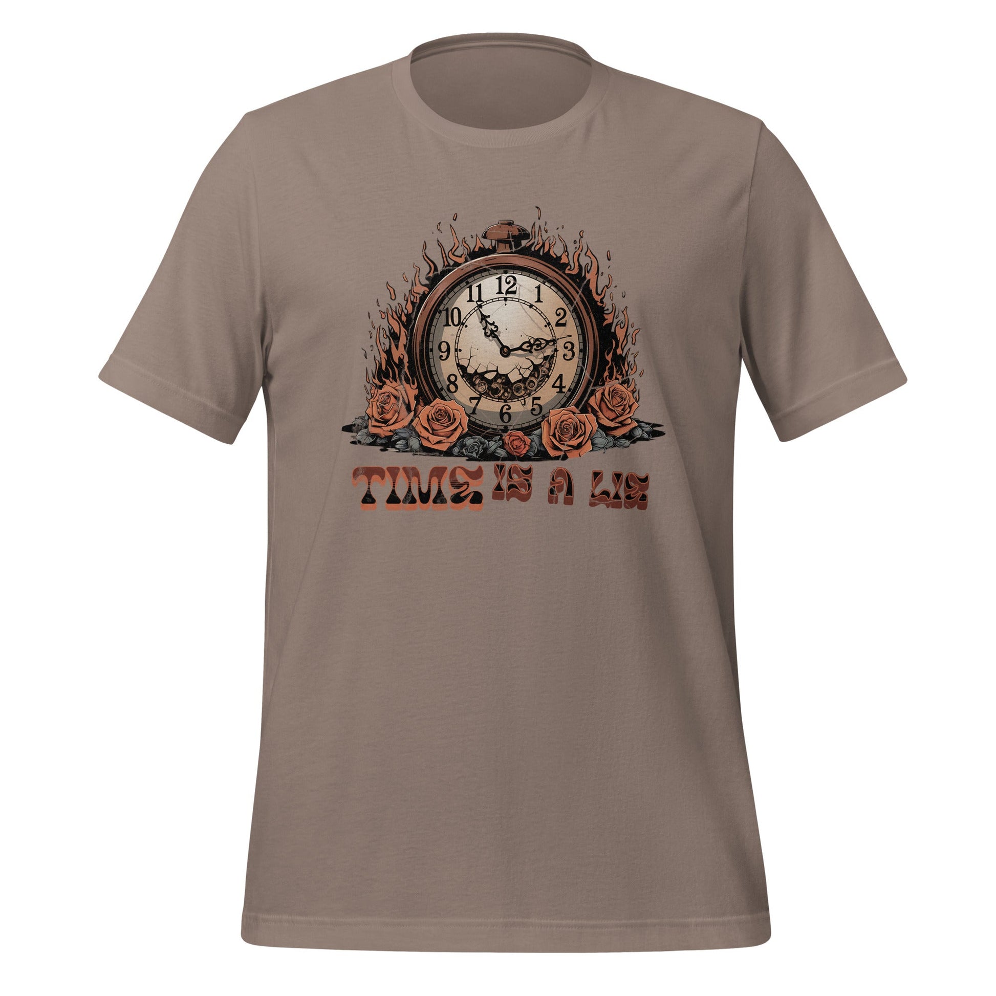 Time Is a Lie Women’s T-Shirt – Grunge Clock & Florals Design - Sublimegifts4u.com