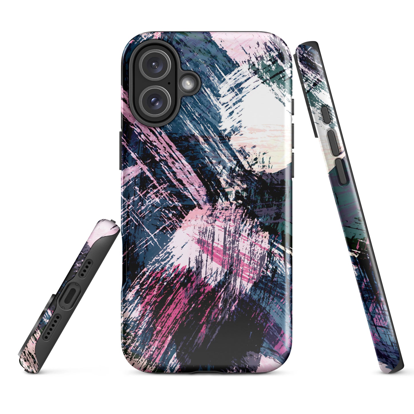 Trendy iPhone Tough Case with Distressed Paint Pattern | Dual-Layer Protection