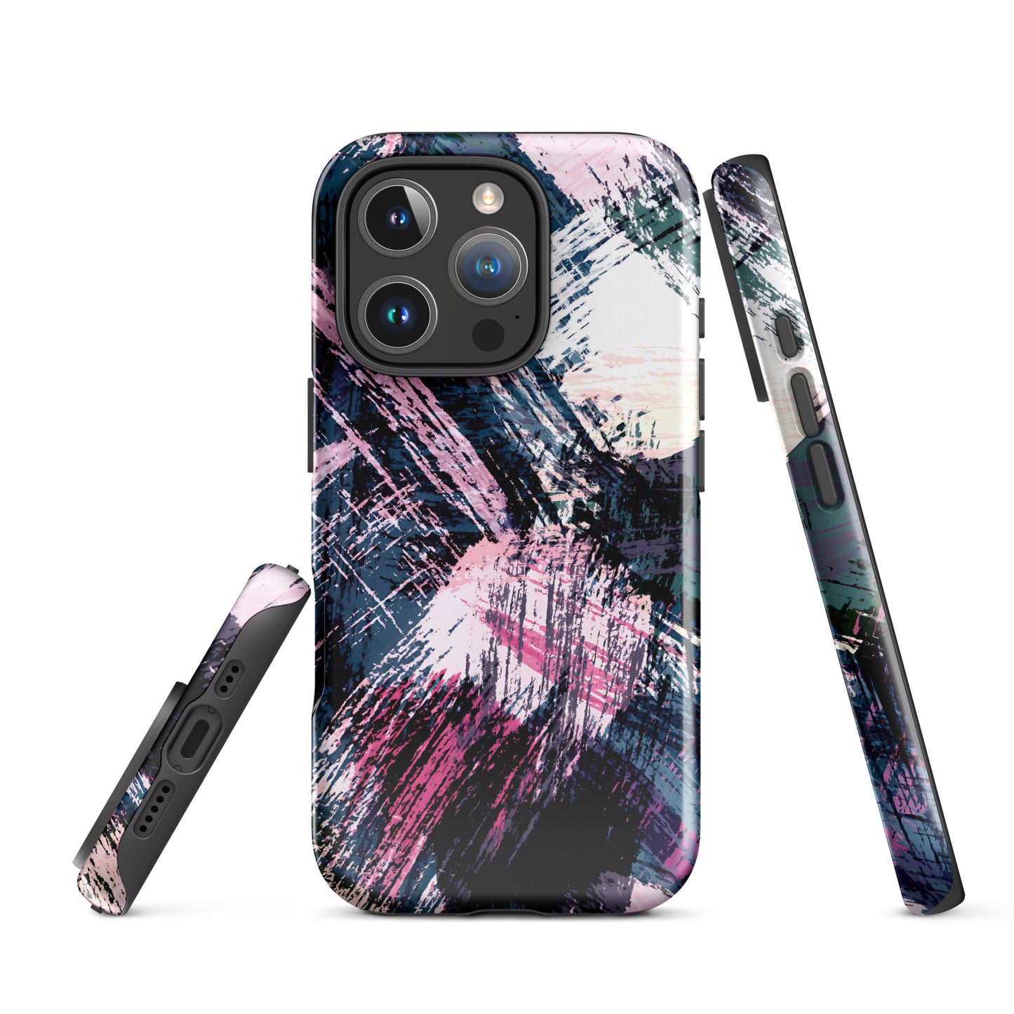 Trendy iPhone Tough Case with Distressed Paint Pattern | Dual-Layer Protection