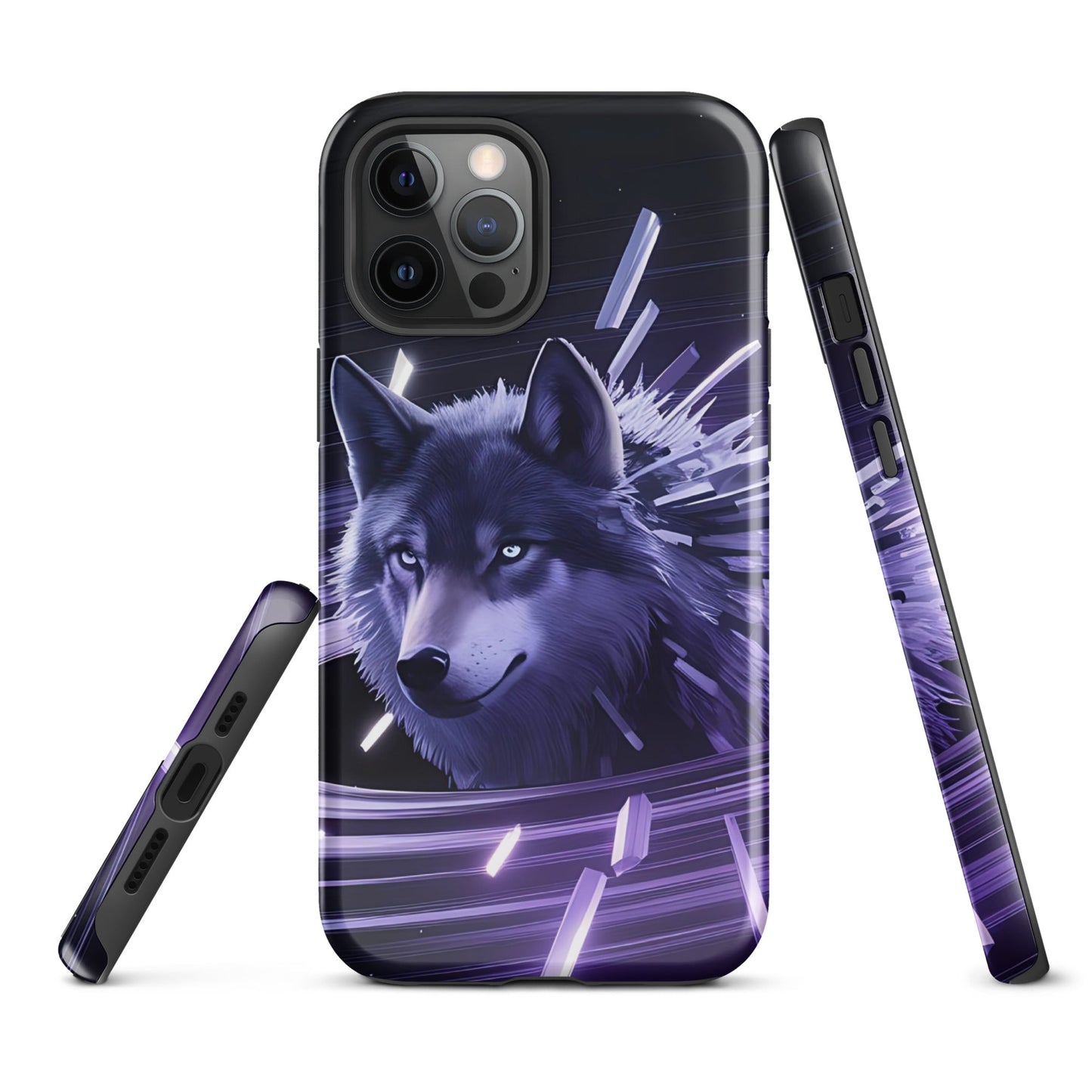 Tough Case for iPhone® with Abstract Purple Wolf Design - Sublimegifts4u.com