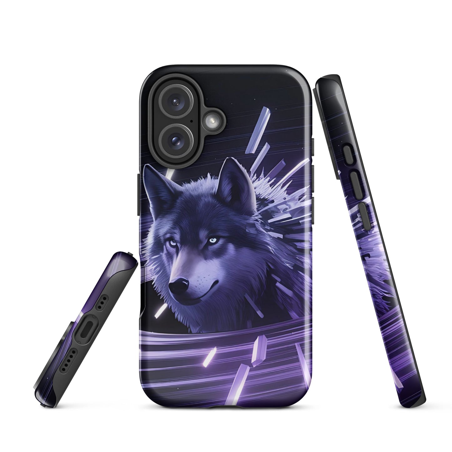 Tough Case for iPhone® with Abstract Purple Wolf Design - Sublimegifts4u.com