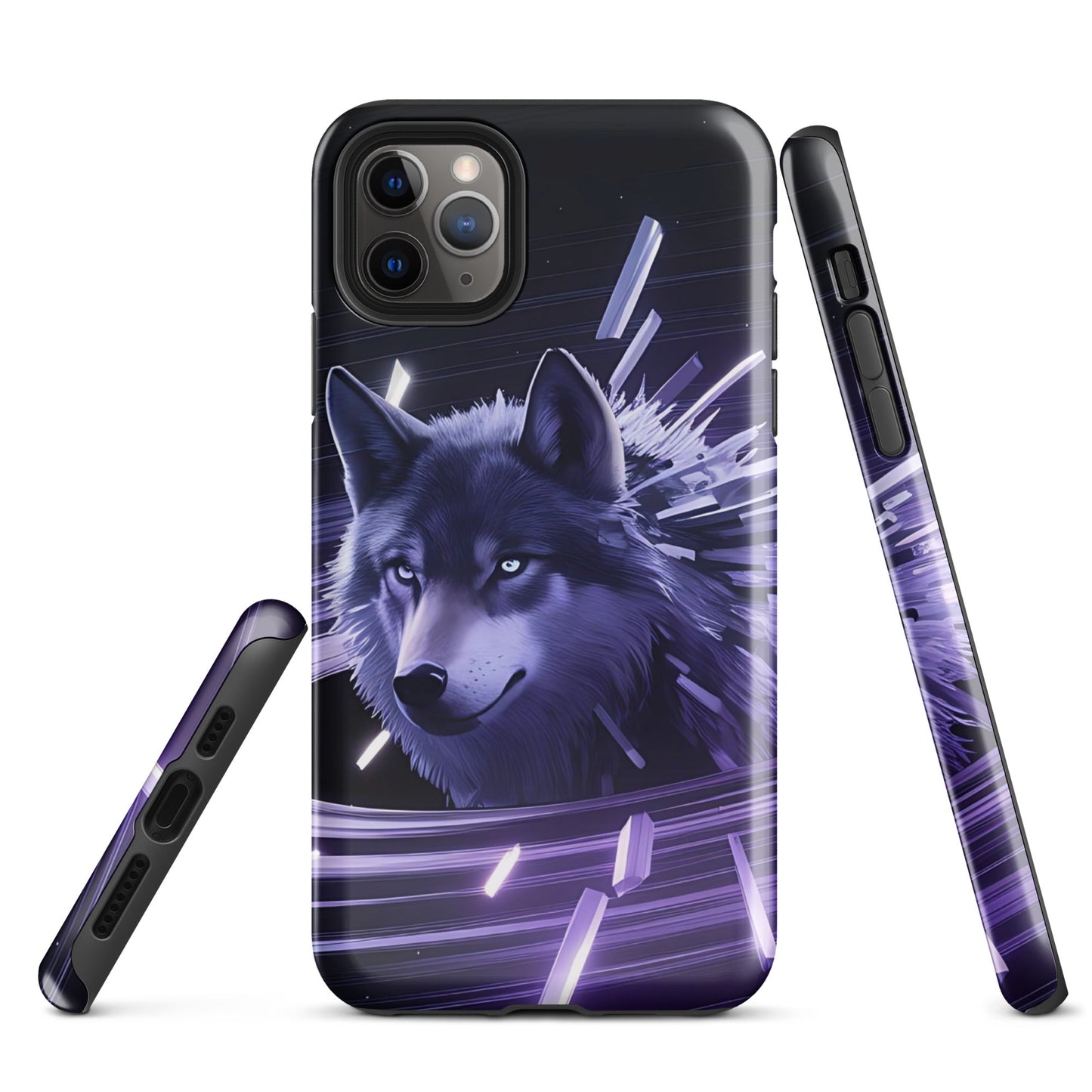 Tough Case for iPhone® with Abstract Purple Wolf Design - Sublimegifts4u.com