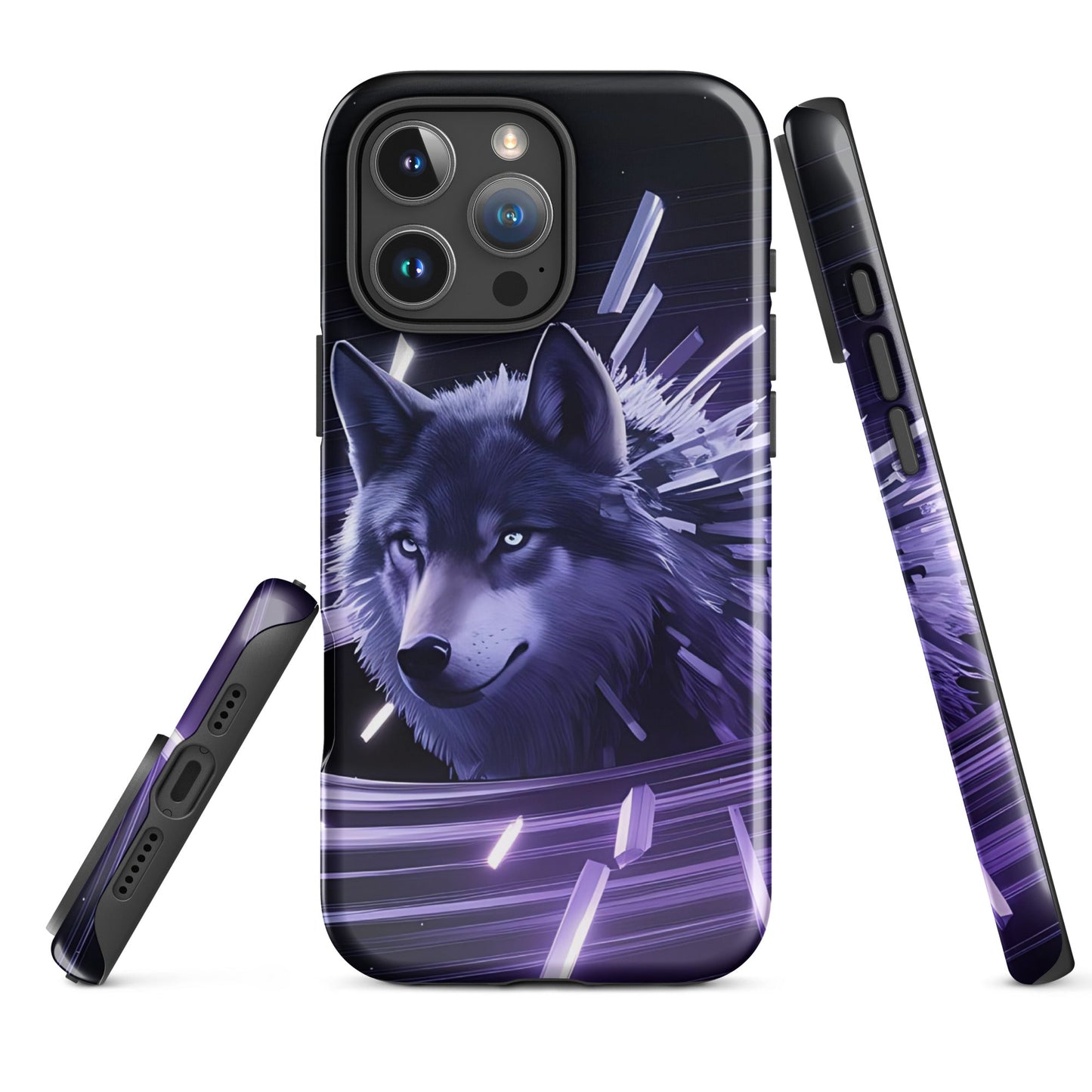 Tough Case for iPhone® with Abstract Purple Wolf Design - Sublimegifts4u.com