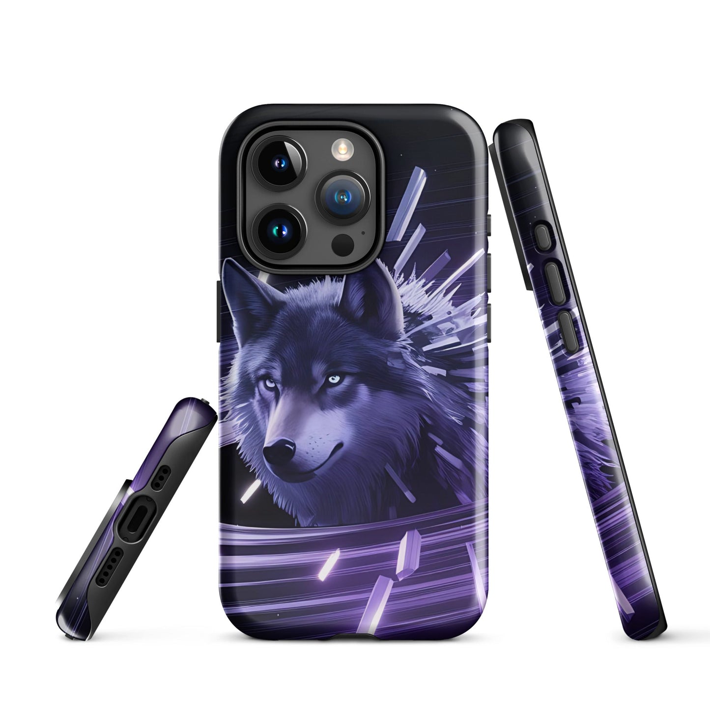 Tough Case for iPhone® with Abstract Purple Wolf Design - Sublimegifts4u.com