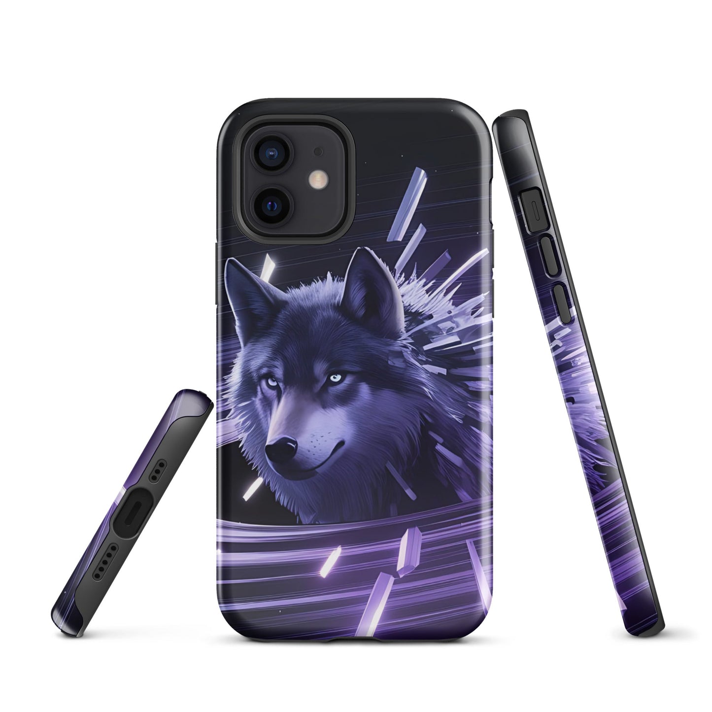 Tough Case for iPhone® with Abstract Purple Wolf Design - Sublimegifts4u.com