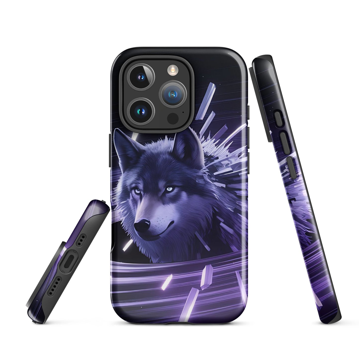 Tough Case for iPhone® with Abstract Purple Wolf Design - Sublimegifts4u.com