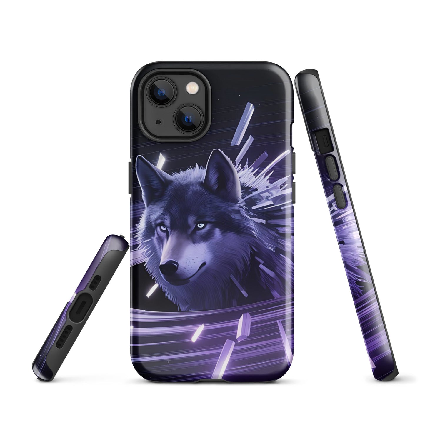 Tough Case for iPhone® with Abstract Purple Wolf Design - Sublimegifts4u.com