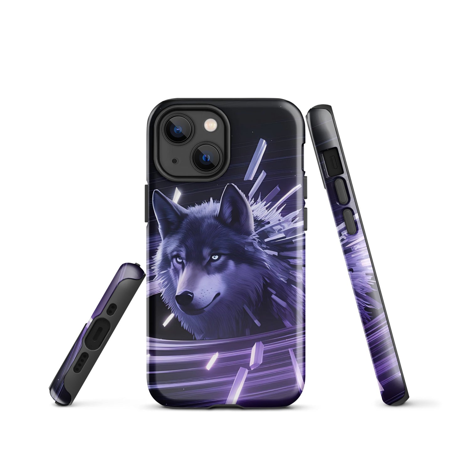 Tough Case for iPhone® with Abstract Purple Wolf Design - Sublimegifts4u.com