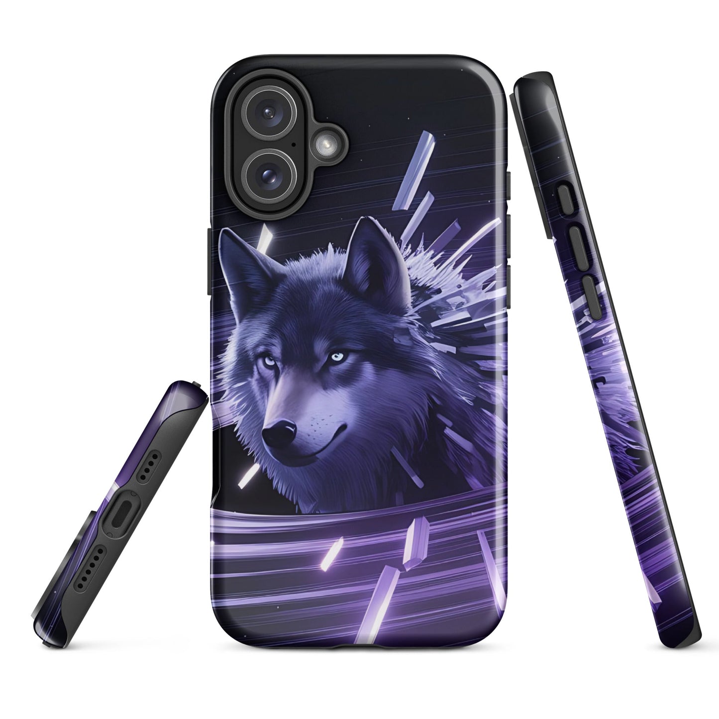 Tough Case for iPhone® with Abstract Purple Wolf Design - Sublimegifts4u.com