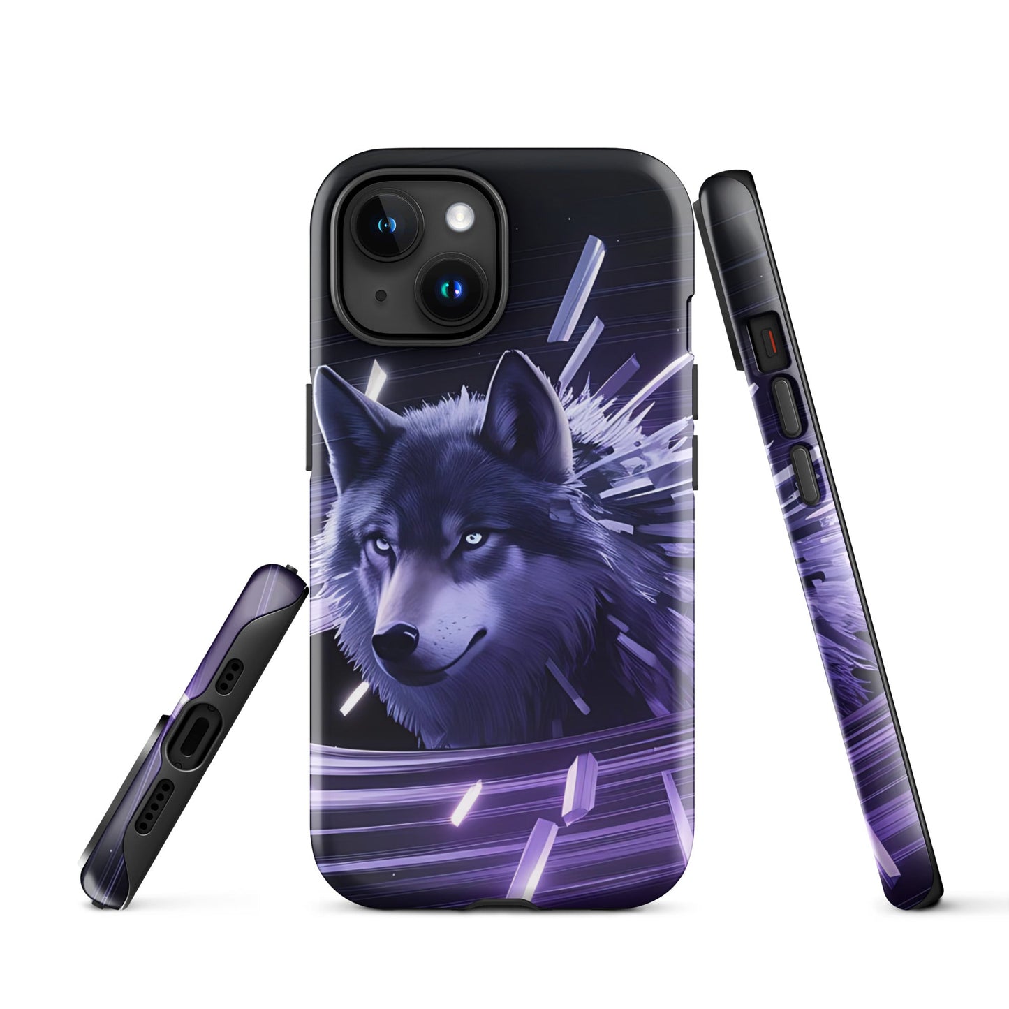 Tough Case for iPhone® with Abstract Purple Wolf Design - Sublimegifts4u.com