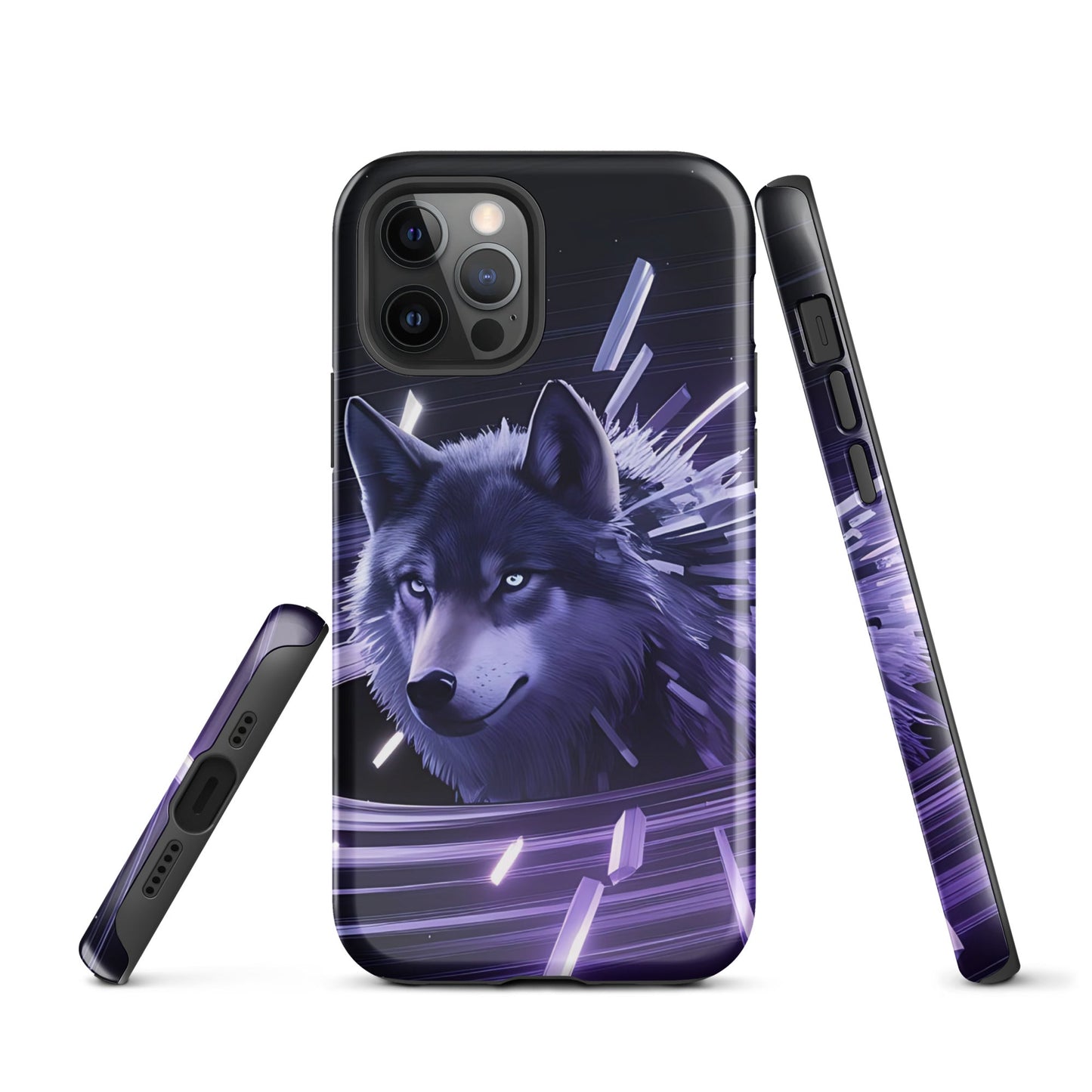 Tough Case for iPhone® with Abstract Purple Wolf Design - Sublimegifts4u.com