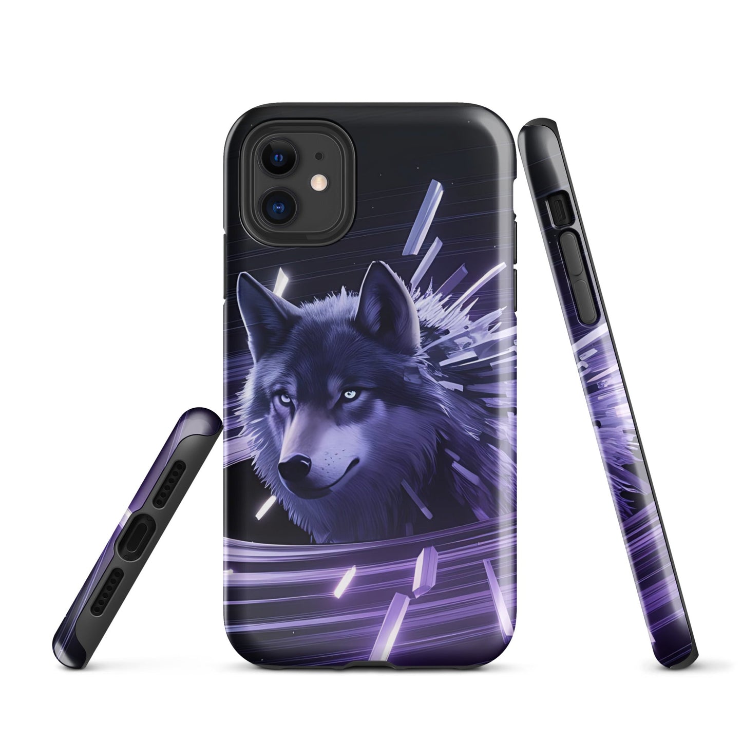 Tough Case for iPhone® with Abstract Purple Wolf Design - Sublimegifts4u.com