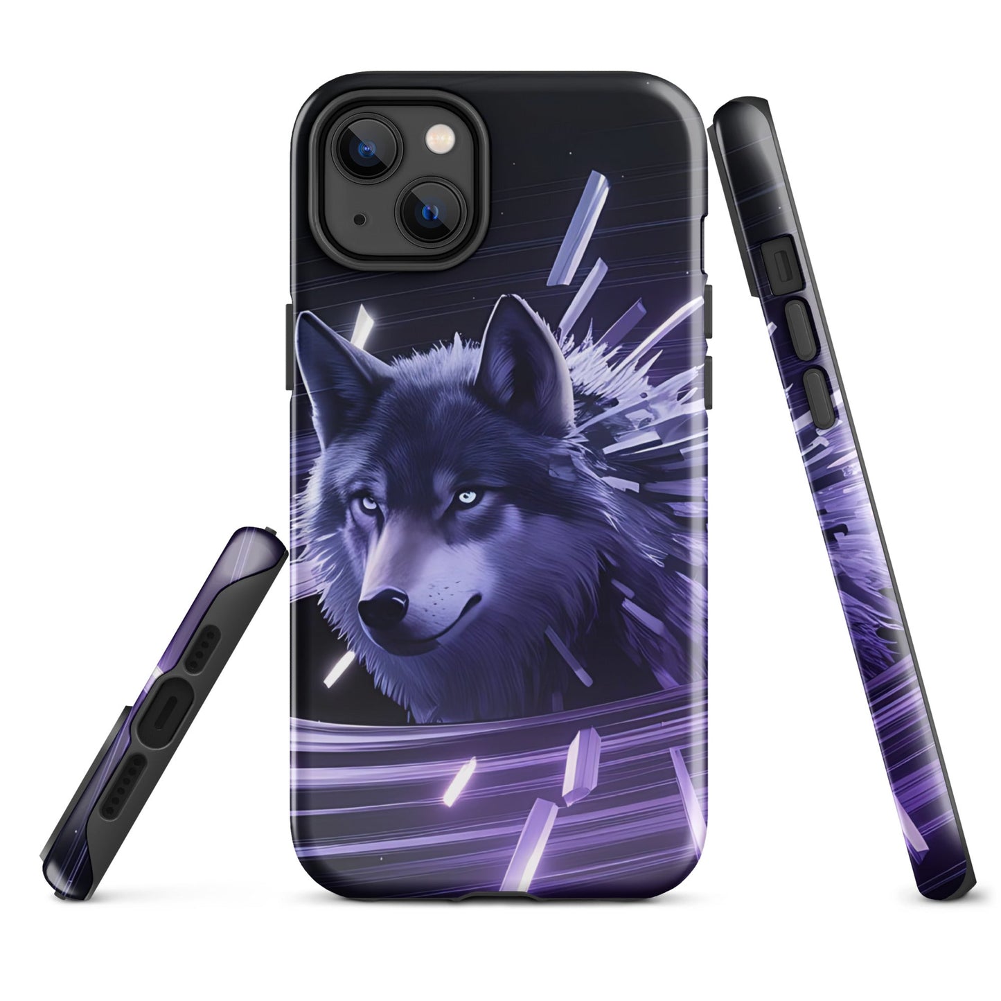 Tough Case for iPhone® with Abstract Purple Wolf Design - Sublimegifts4u.com