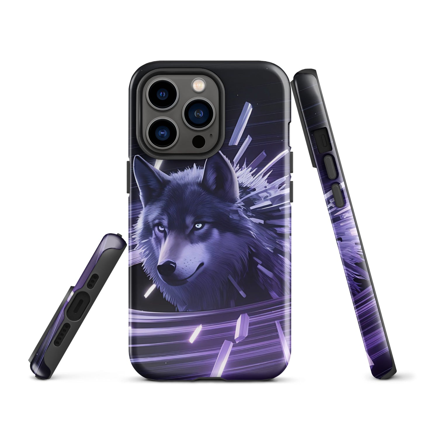 Tough Case for iPhone® with Abstract Purple Wolf Design - Sublimegifts4u.com