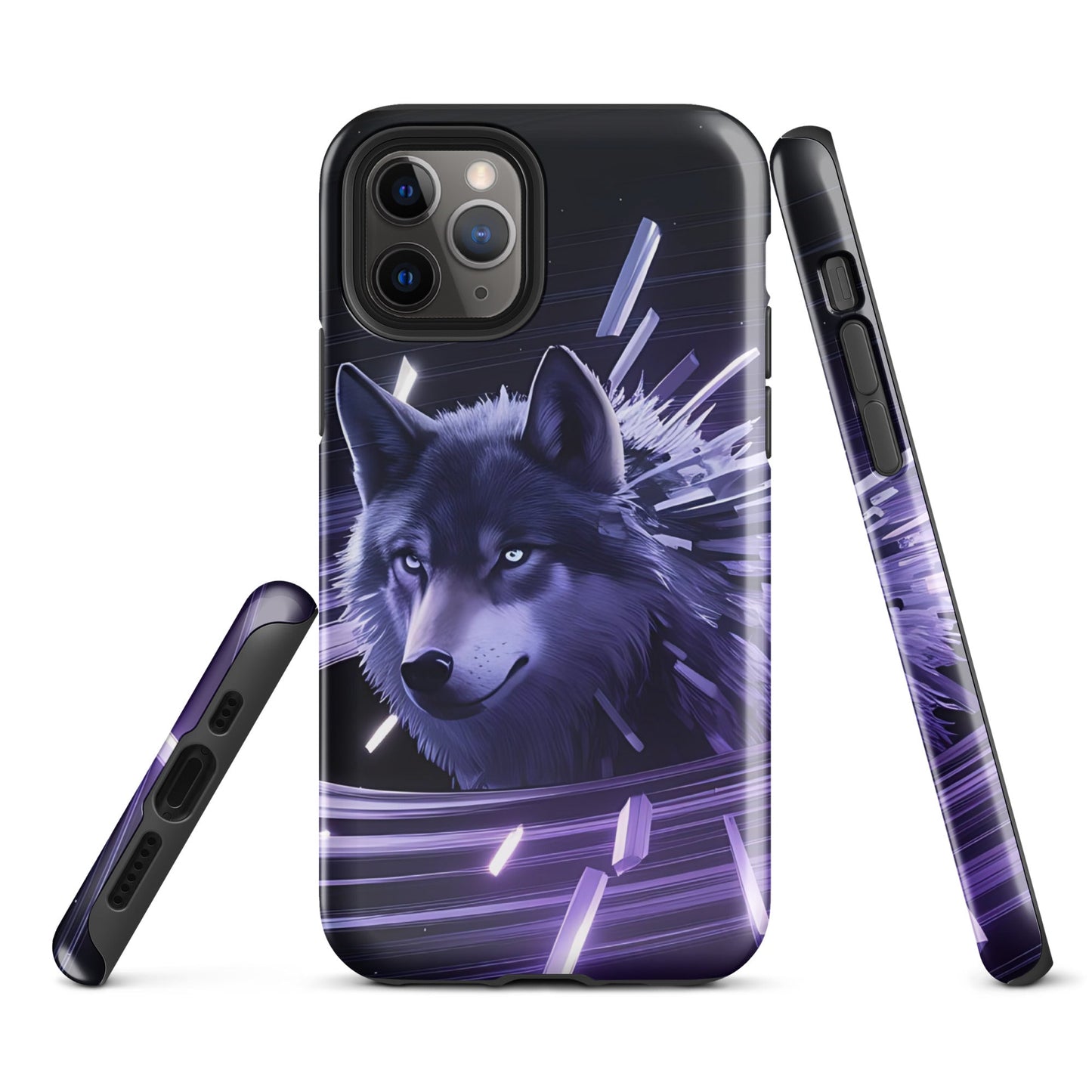 Tough Case for iPhone® with Abstract Purple Wolf Design - Sublimegifts4u.com