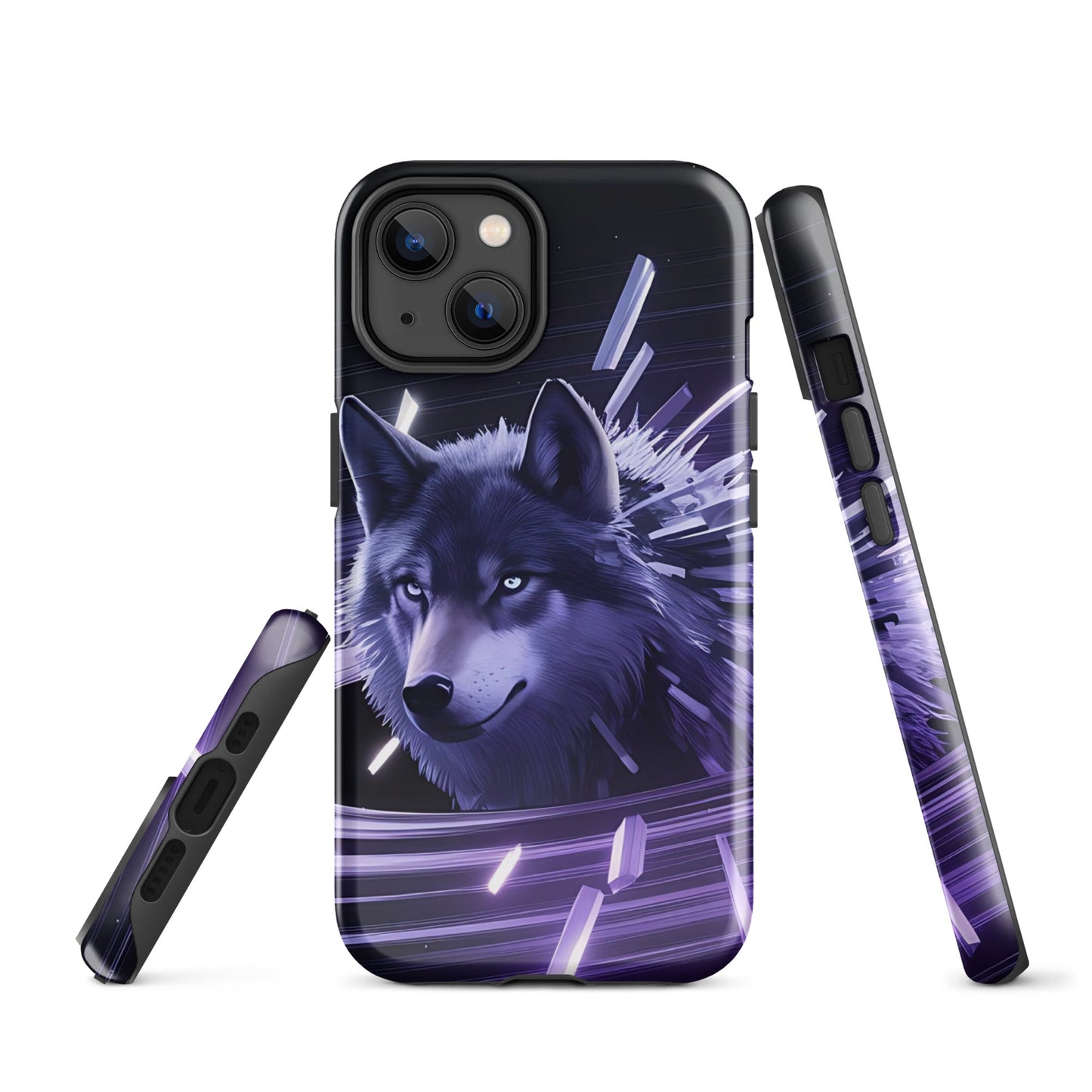 Tough Case for iPhone® with Abstract Purple Wolf Design - Sublimegifts4u.com