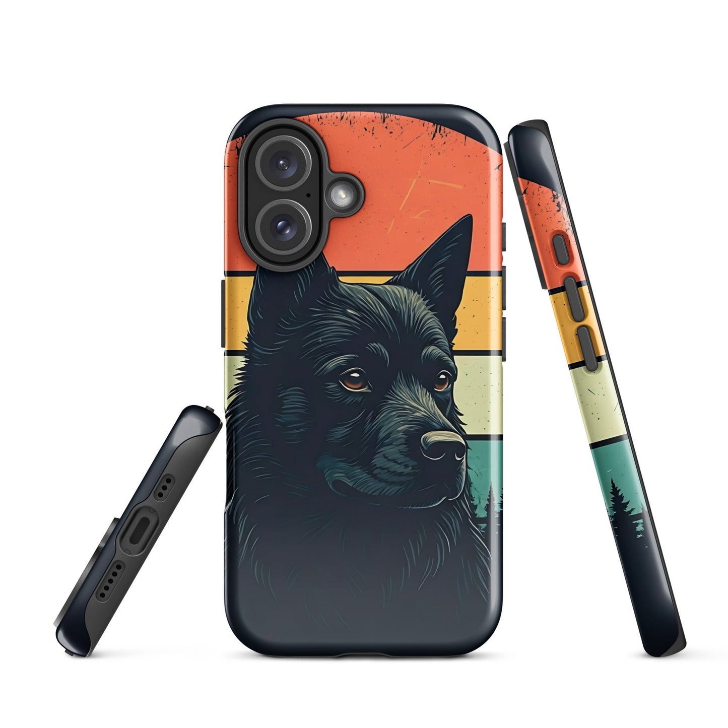 Trending Distressed Sunset Dog iPhone Tough Case | Stylish Dual - Layer Protection - Sublimegifts4u.com