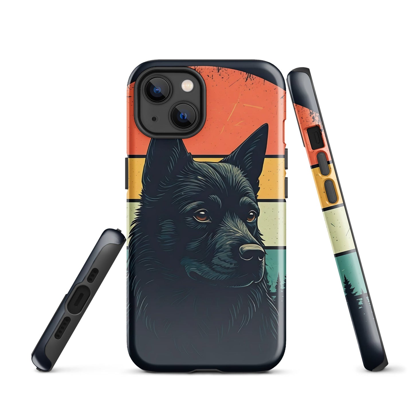 Trending Distressed Sunset Dog iPhone Tough Case | Stylish Dual - Layer Protection - Sublimegifts4u.com