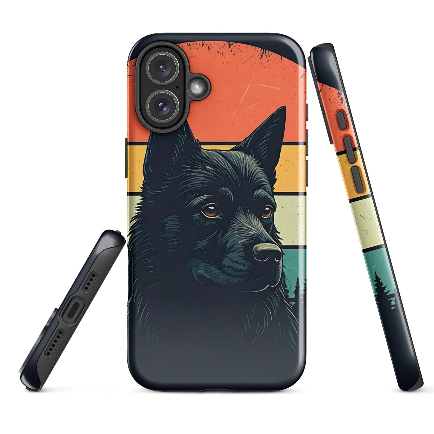 Trending Distressed Sunset Dog iPhone Tough Case | Stylish Dual - Layer Protection - Sublimegifts4u.com