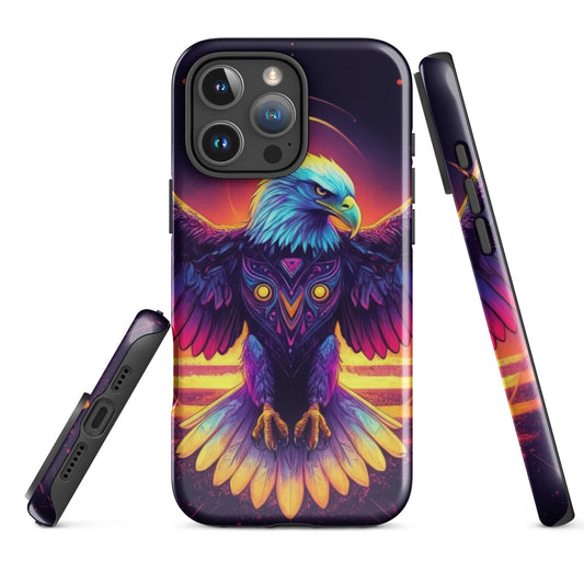 Trending Neon Eagle iPhone Tough Case | Abstract Design for Stylish Protection - Sublimegifts4u.com