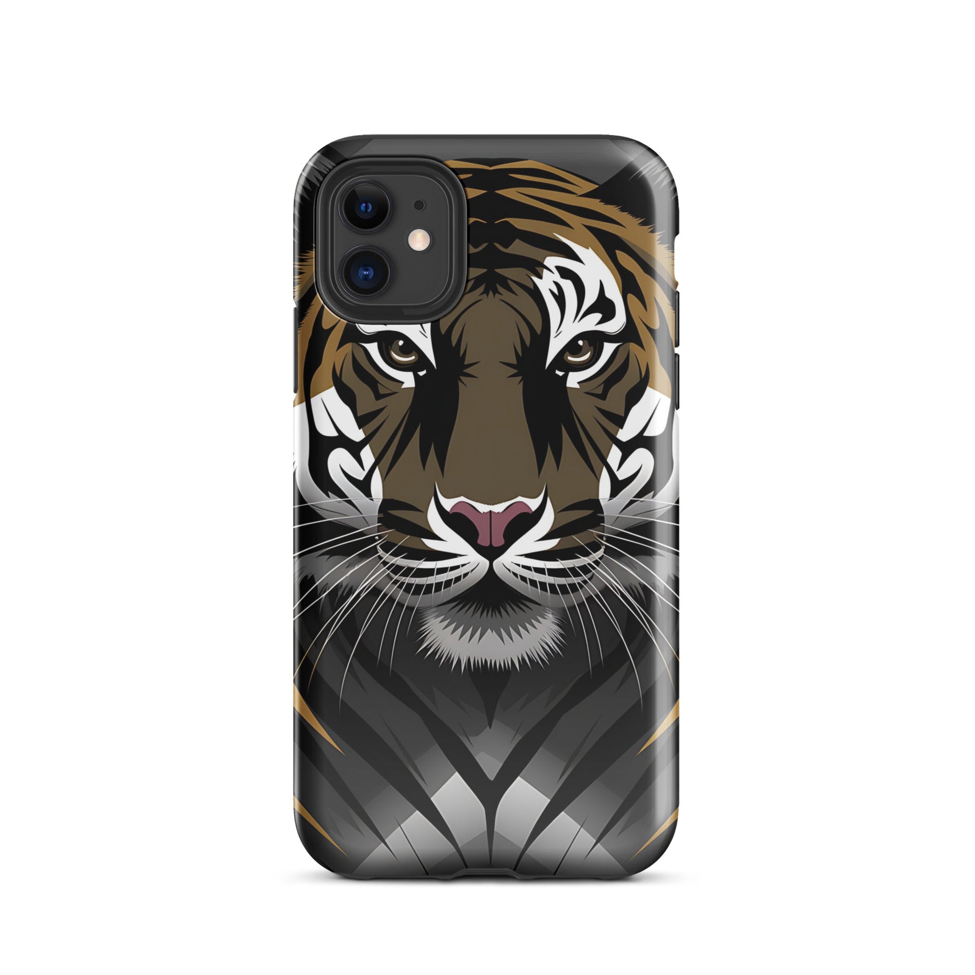 Trendy Black Tiger iPhone Tough Case | Abstract Minimalist Design - Sublimegifts4u.com