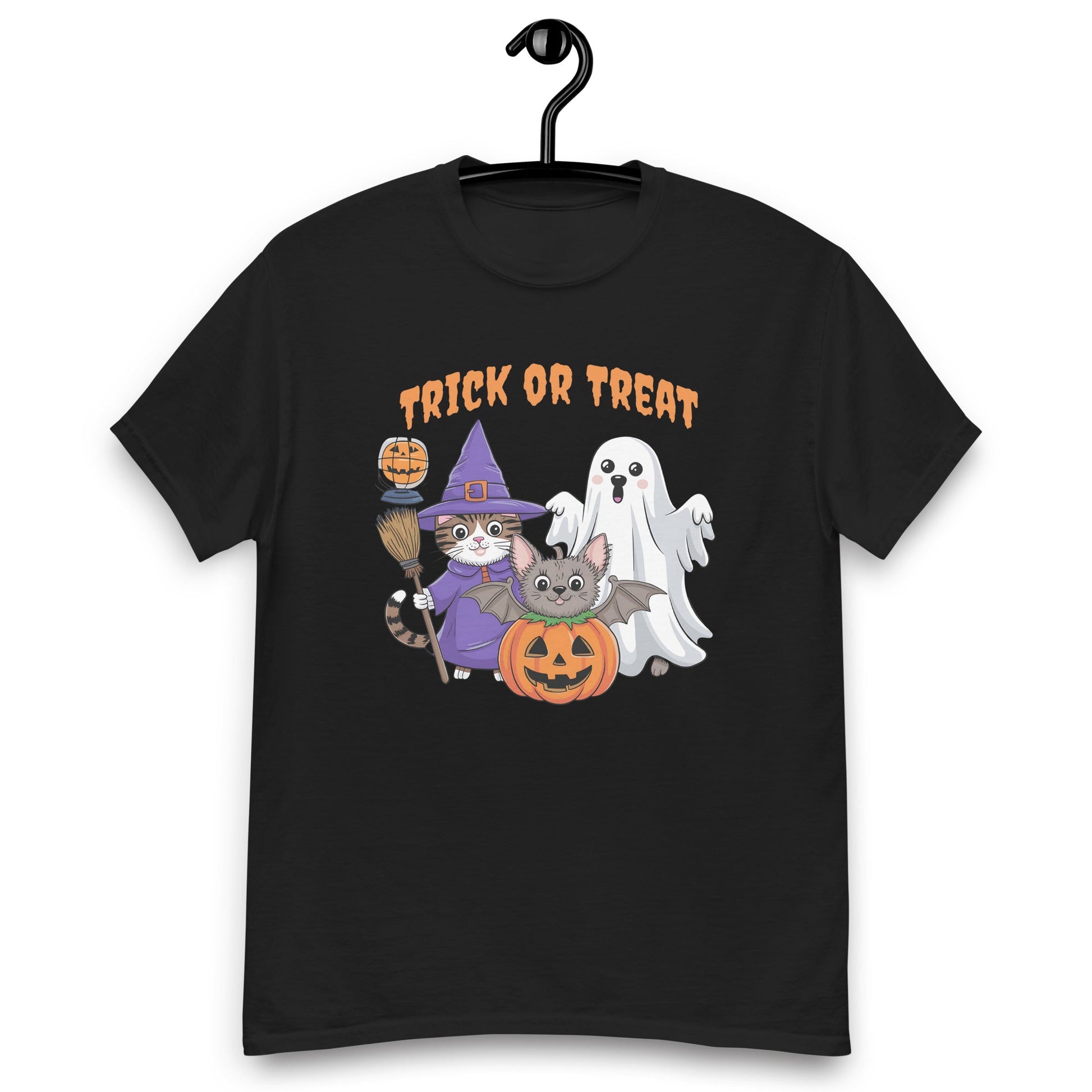 Trick or Treat Halloween Tee for Women | Cat & Ghost Design - Sublimegifts4u.com