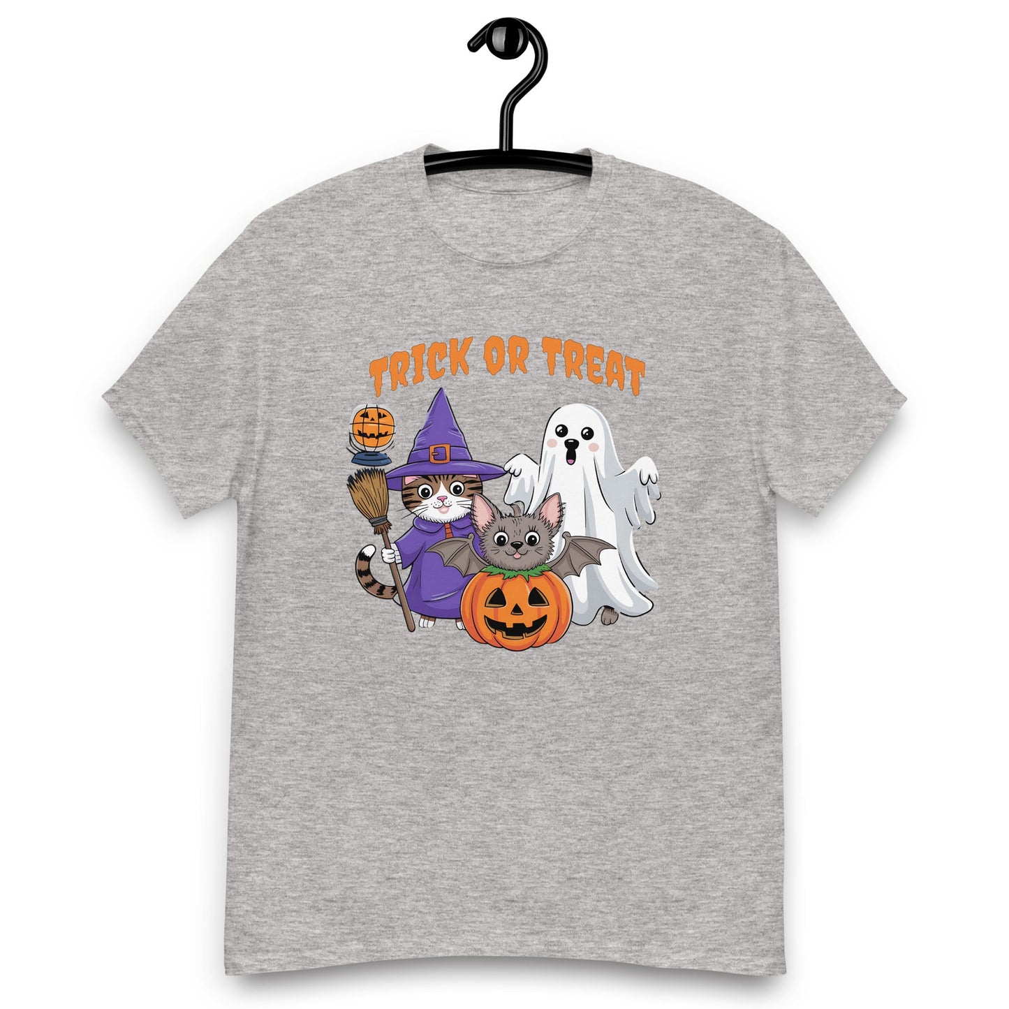 Trick or Treat Halloween Tee for Women | Cat & Ghost Design - Sublimegifts4u.com