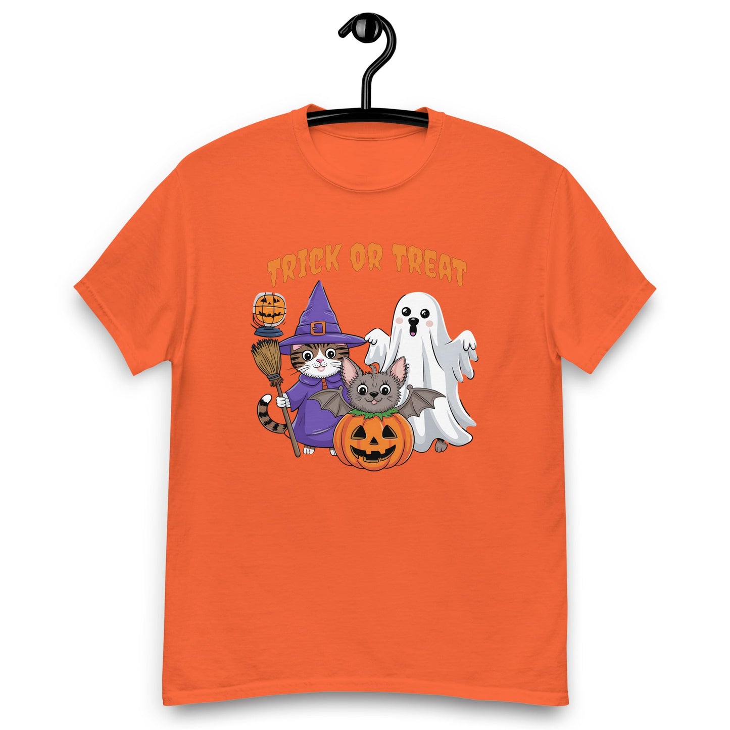 Trick or Treat Halloween Tee for Women | Cat & Ghost Design - Sublimegifts4u.com